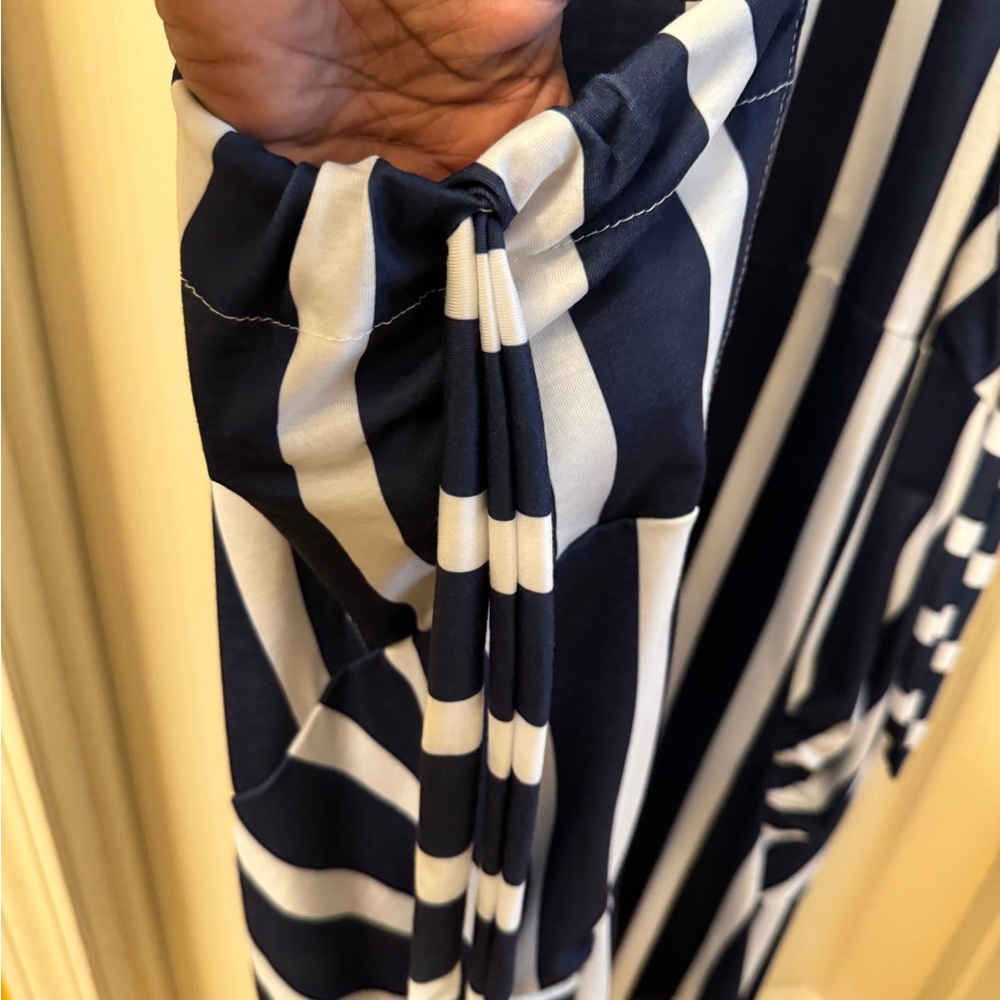 Navy and White Striped Maxi Dress - Picture 5 of 7